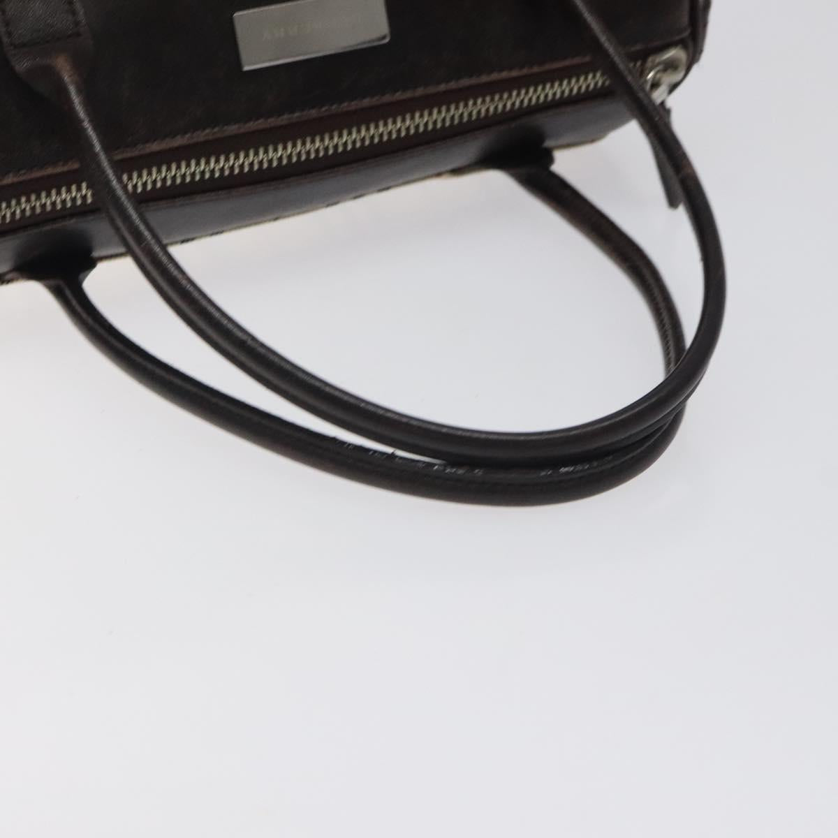 BURBERRY Nova Check Hand Bag Canvas Beige Silver Auth BA3892