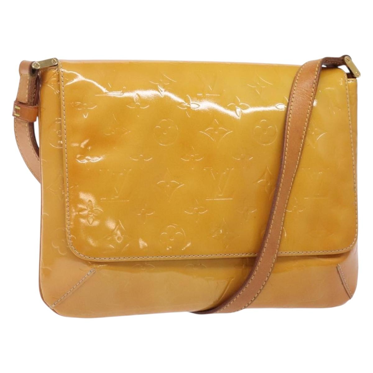 LOUIS VUITTON Monogram Vernis Thompson Street Bag Beige M91301 LV Auth BA3900