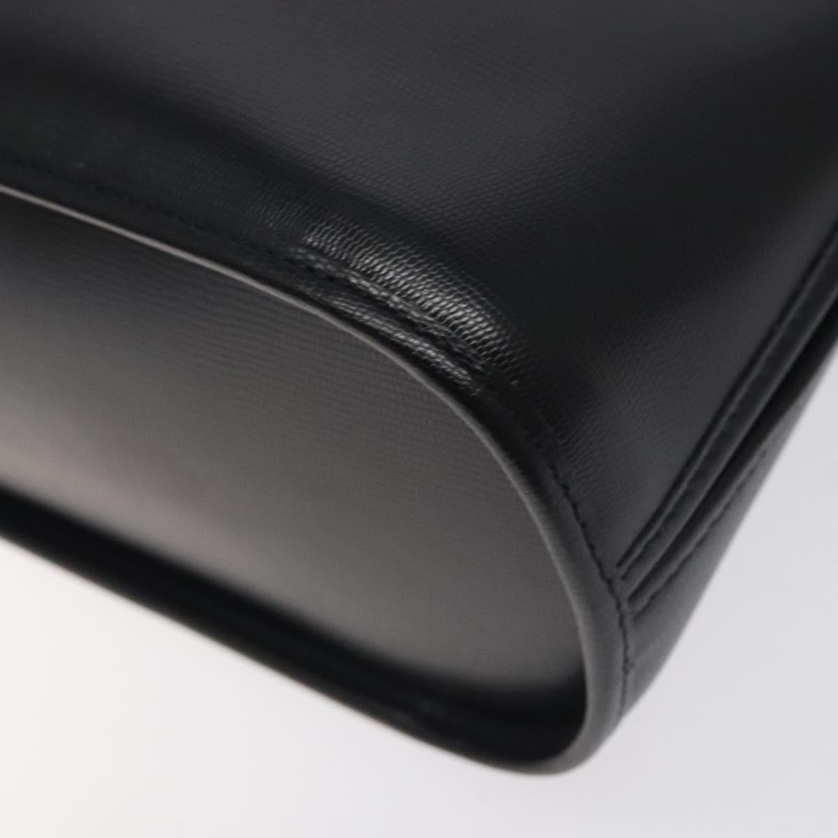 CELINE Hand Bag Leather Black Gold Auth BA3907