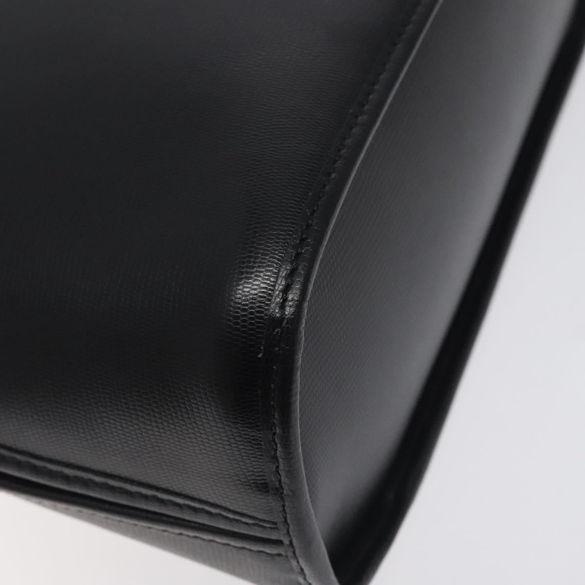 CELINE Hand Bag Leather Black Gold Auth BA3907