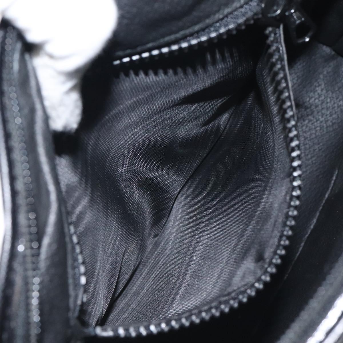 CELINE Hand Bag Leather Black Gold Auth BA3907