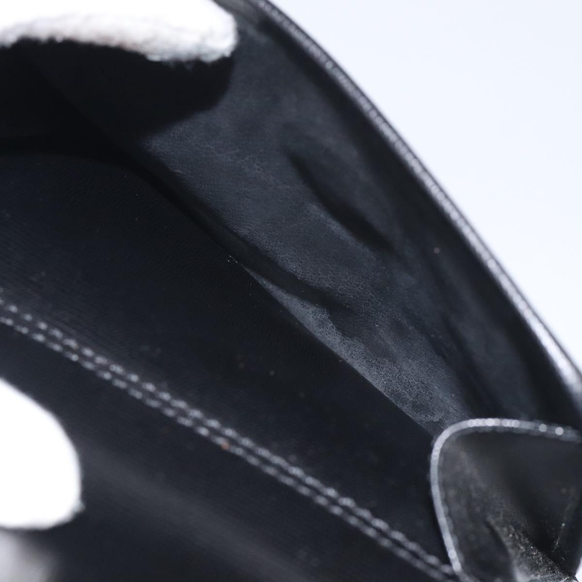 CELINE Hand Bag Leather Black Gold Auth BA3907