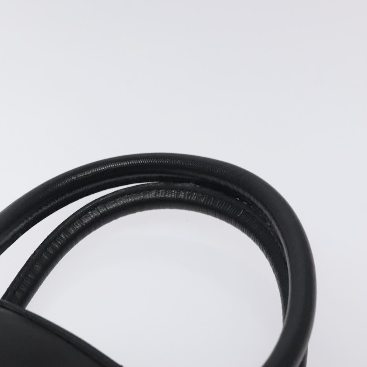 CELINE Hand Bag Leather Black Gold Auth BA3907