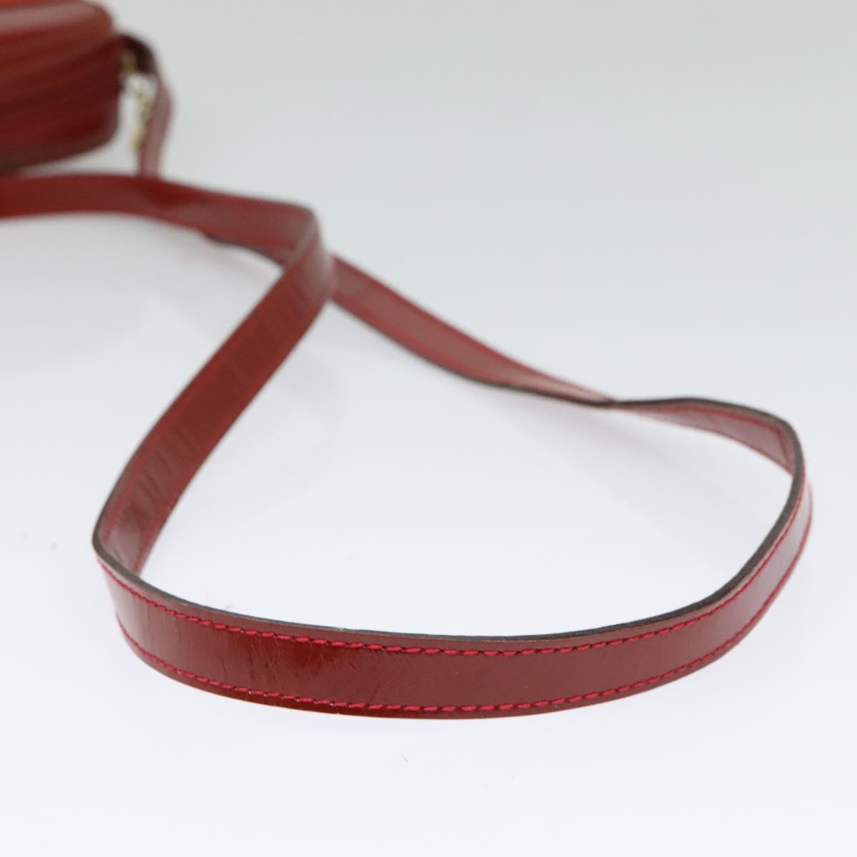 Salvatore Ferragamo Vala Shoulder Bag Patent leather Red Gold Auth BA3910