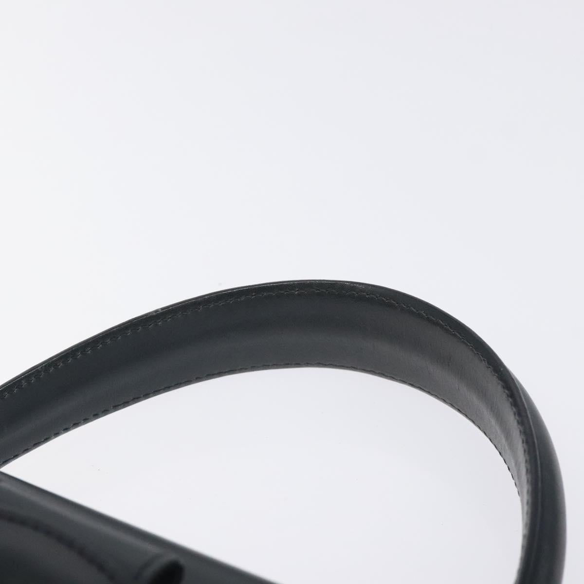 Salvatore Ferragamo Hand Bag Leather Black Gold Auth BA3911