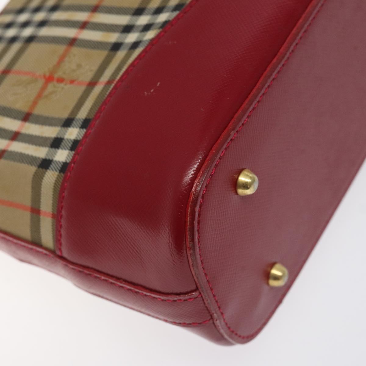 BURBERRY Nova Check Shoulder Bag Canvas Beige Gold Auth BA3917