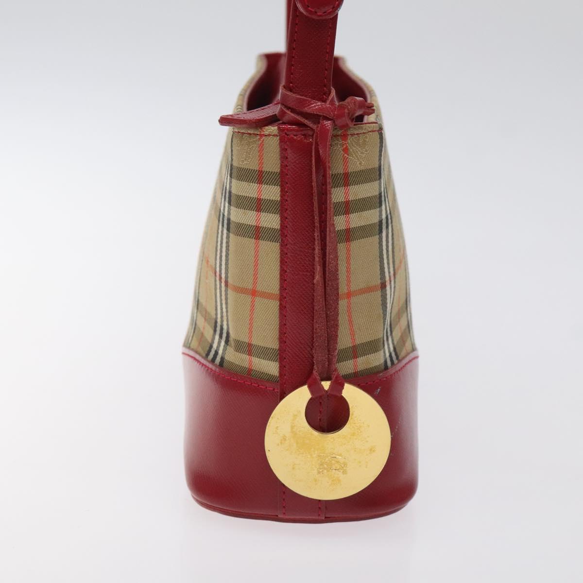 BURBERRY Nova Check Shoulder Bag Canvas Beige Gold Auth BA3917