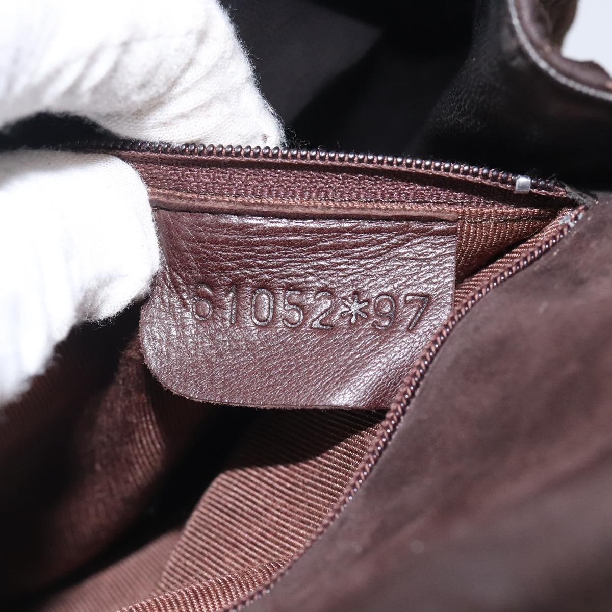 BALLY Hand Bag Suede Brown Gold Auth BA3925