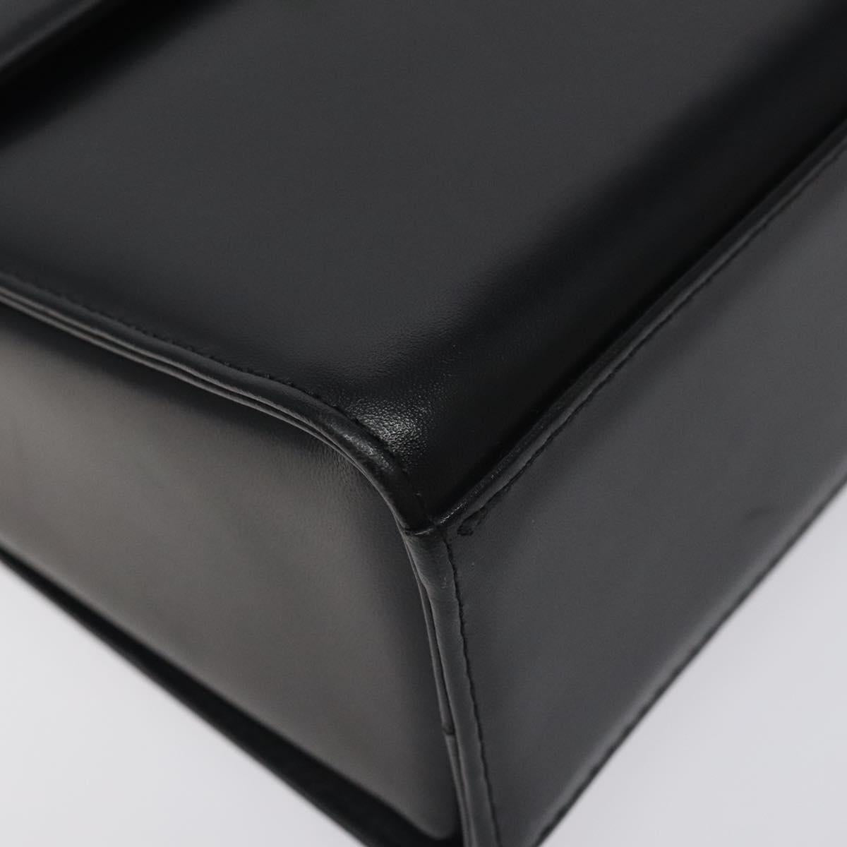 VALENTINO Shoulder Bag Leather Black Silver Auth BA3930