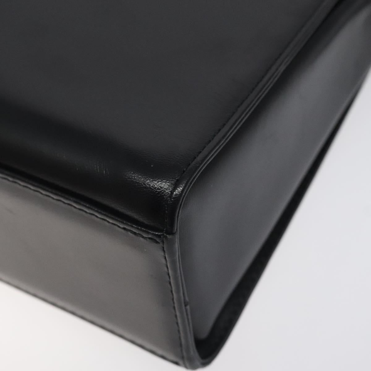 VALENTINO Shoulder Bag Leather Black Silver Auth BA3930