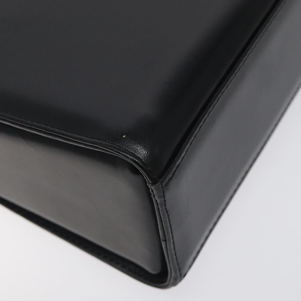 VALENTINO Shoulder Bag Leather Black Silver Auth BA3930