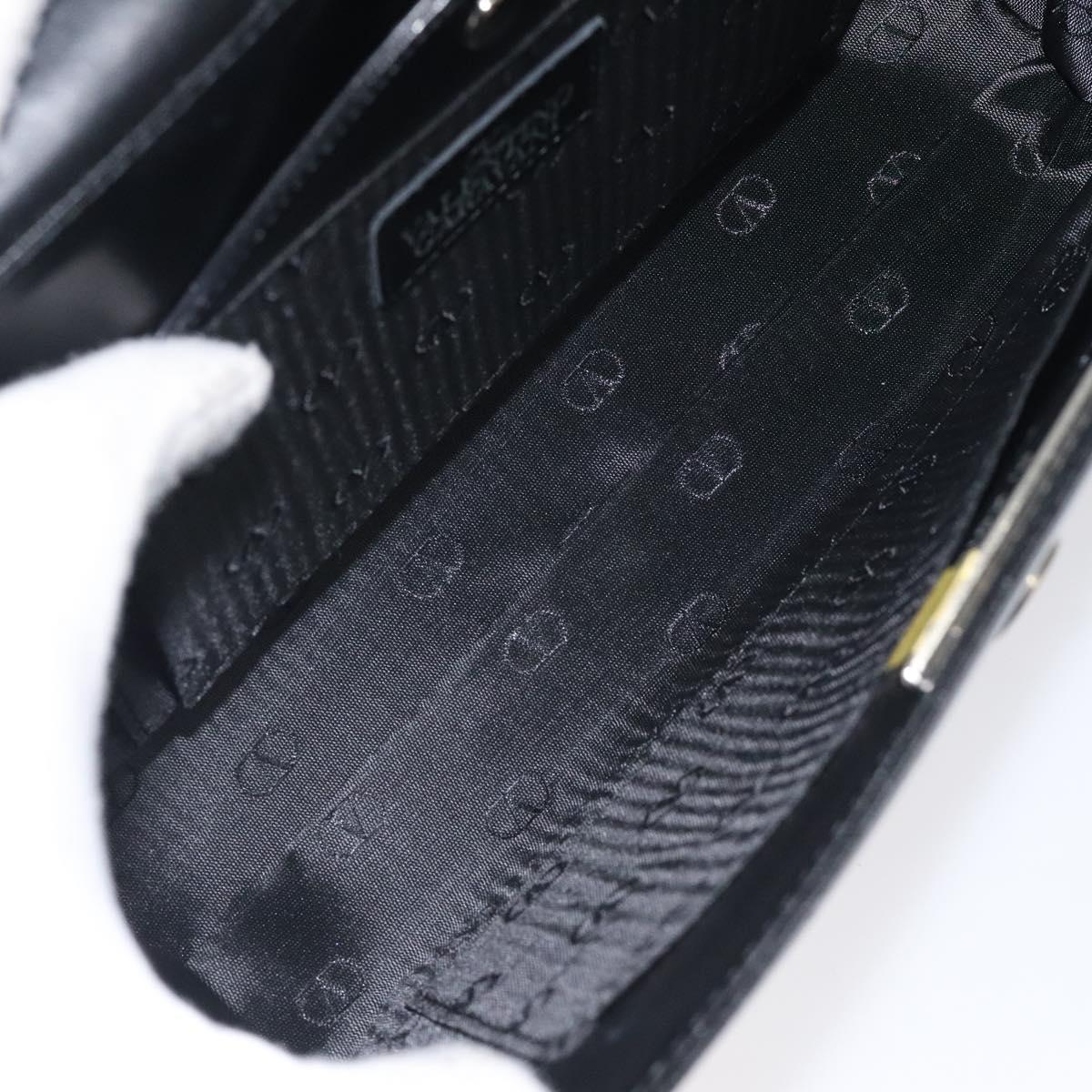 VALENTINO Shoulder Bag Leather Black Silver Auth BA3930