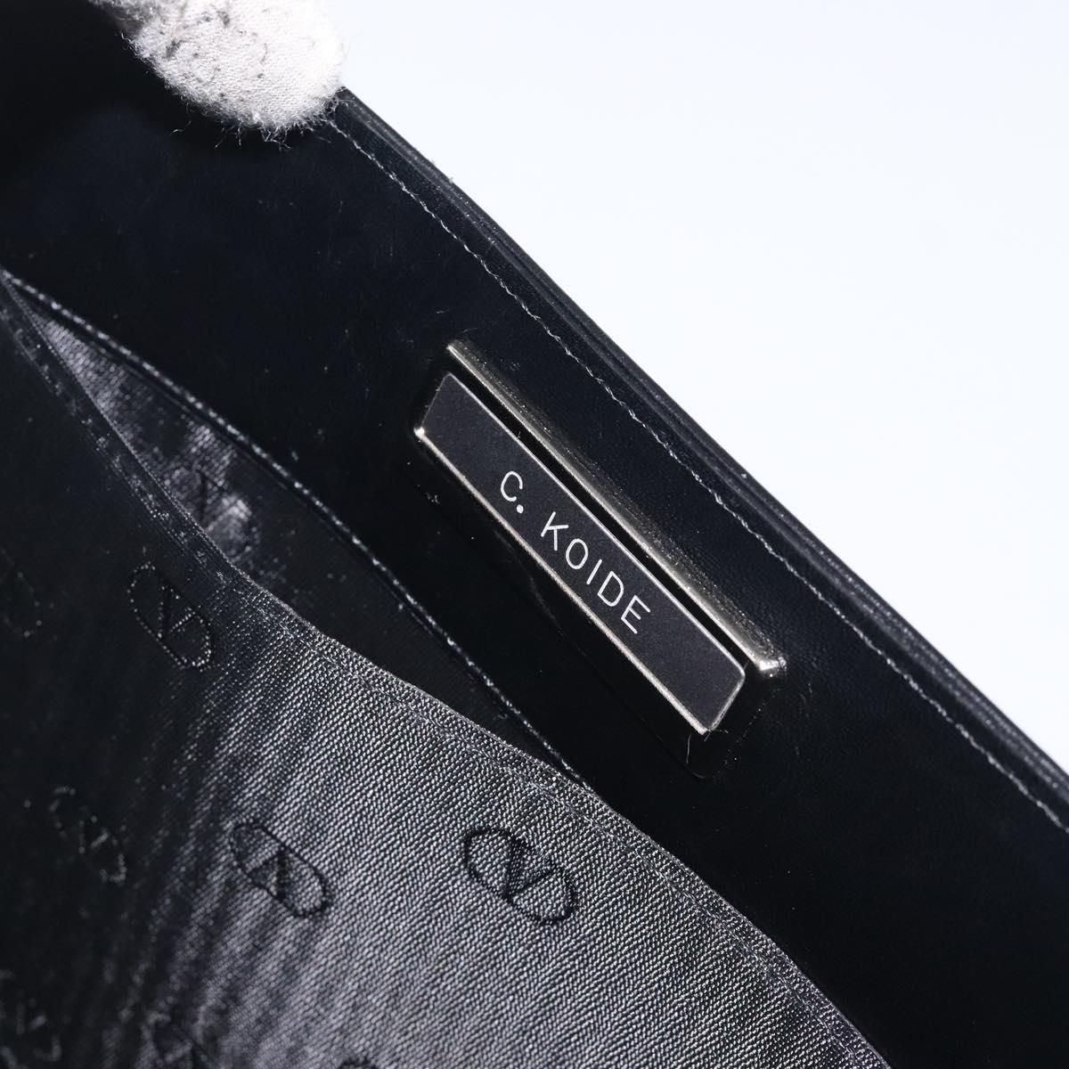 VALENTINO Shoulder Bag Leather Black Silver Auth BA3930