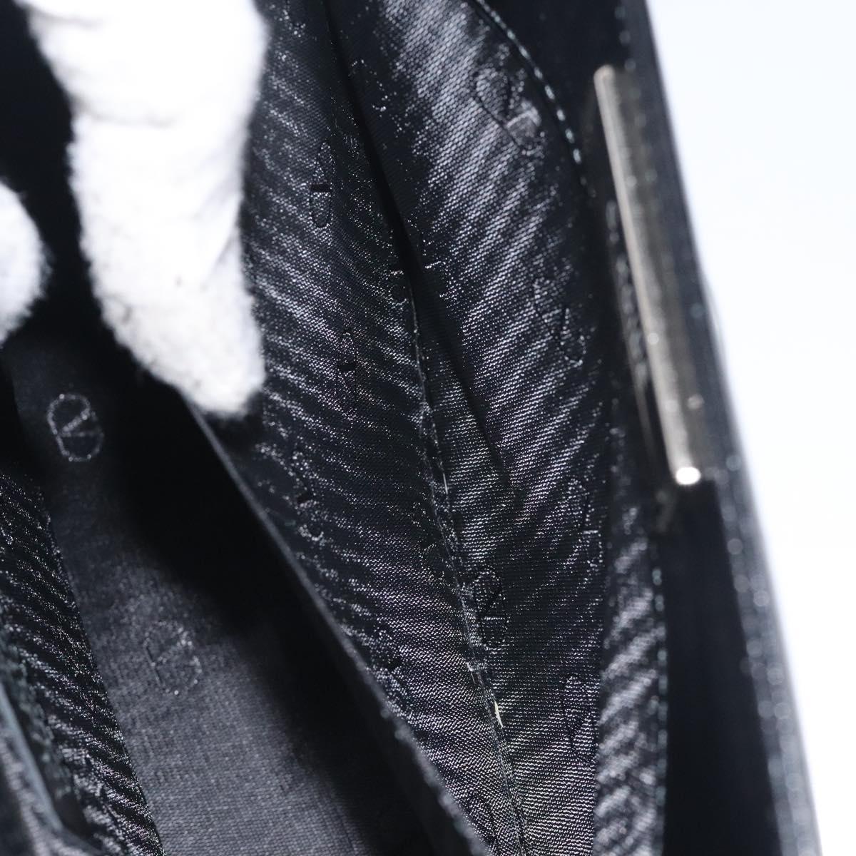 VALENTINO Shoulder Bag Leather Black Silver Auth BA3930