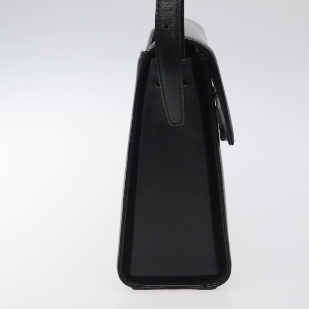 VALENTINO Shoulder Bag Leather Black Silver Auth BA3930