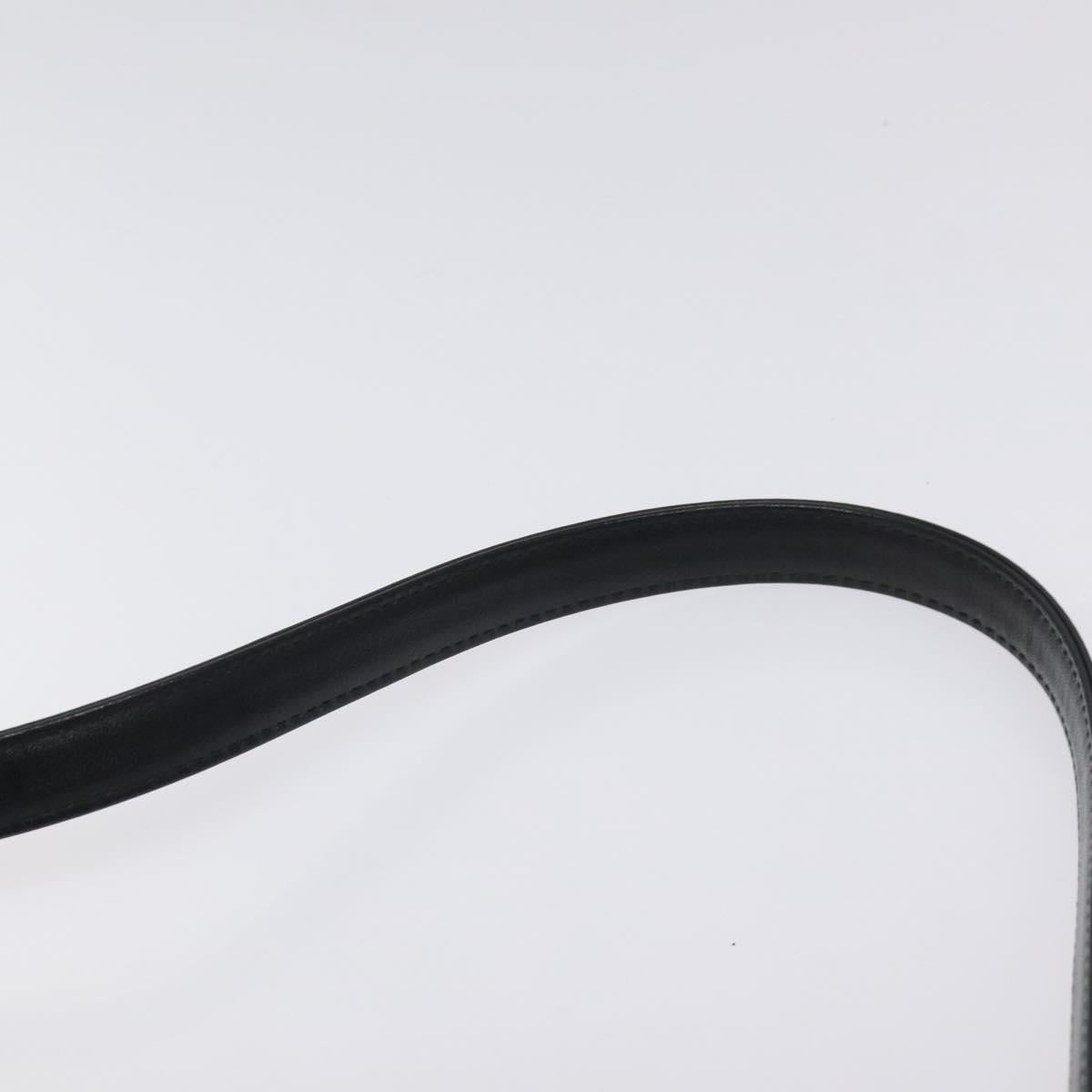 VALENTINO Shoulder Bag Leather Black Silver Auth BA3930