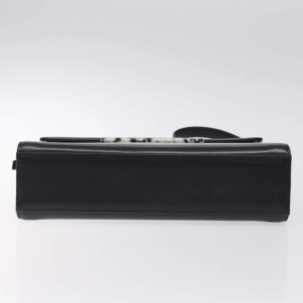 VALENTINO Shoulder Bag Leather Black Silver Auth BA3930