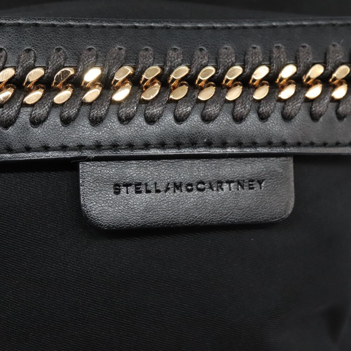 Stella MacCartney Backpack Nylon Gold Black Auth BA395