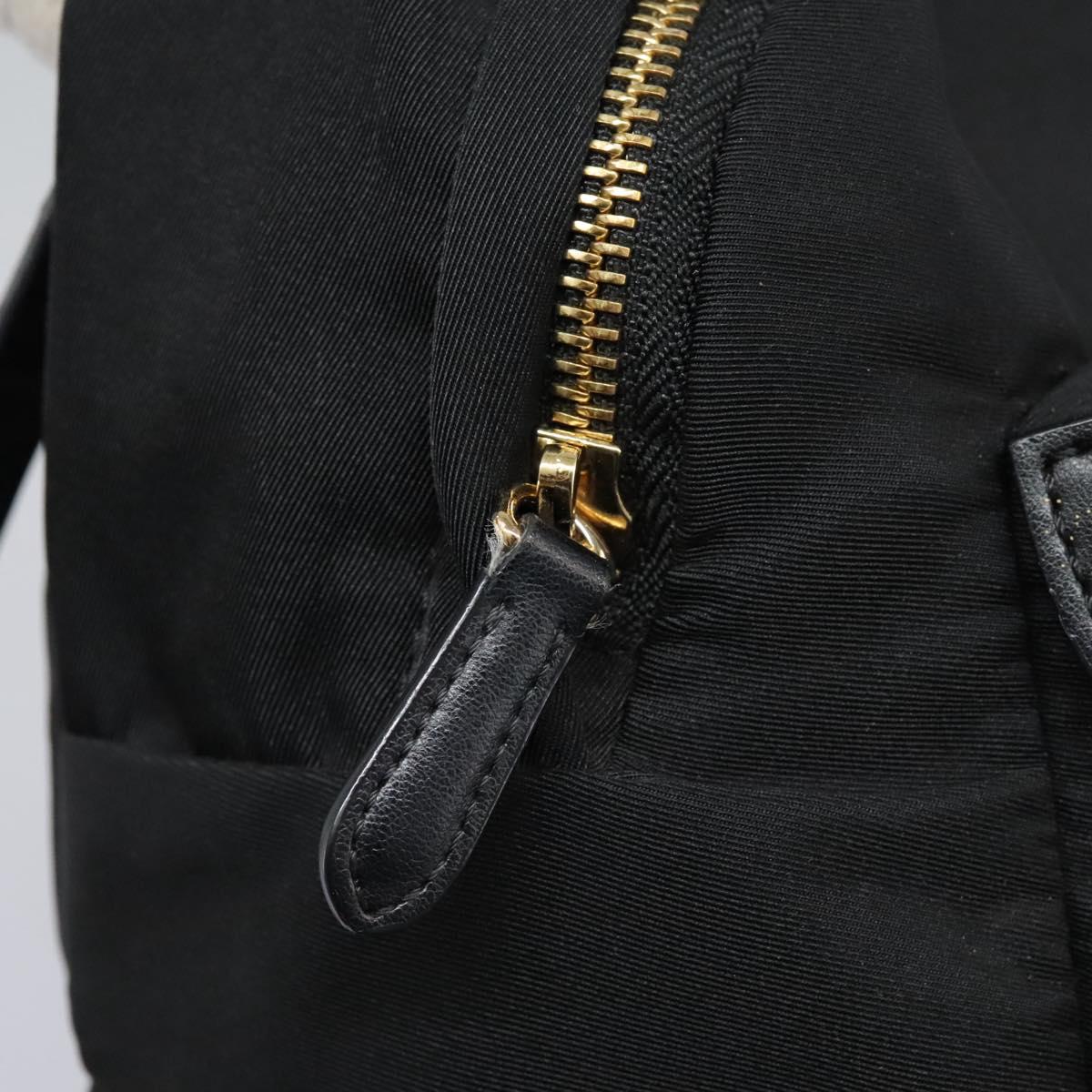 Stella MacCartney Backpack Nylon Gold Black Auth BA395