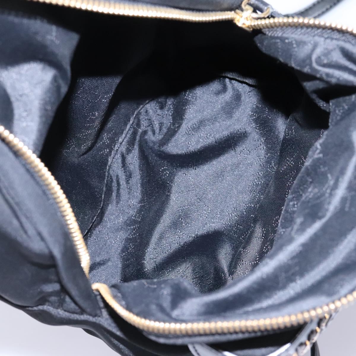 Stella MacCartney Backpack Nylon Gold Black Auth BA395