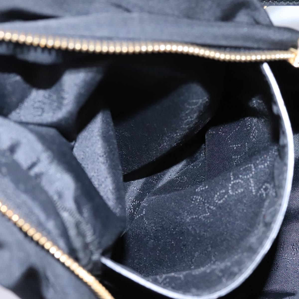 Stella MacCartney Backpack Nylon Gold Black Auth BA395