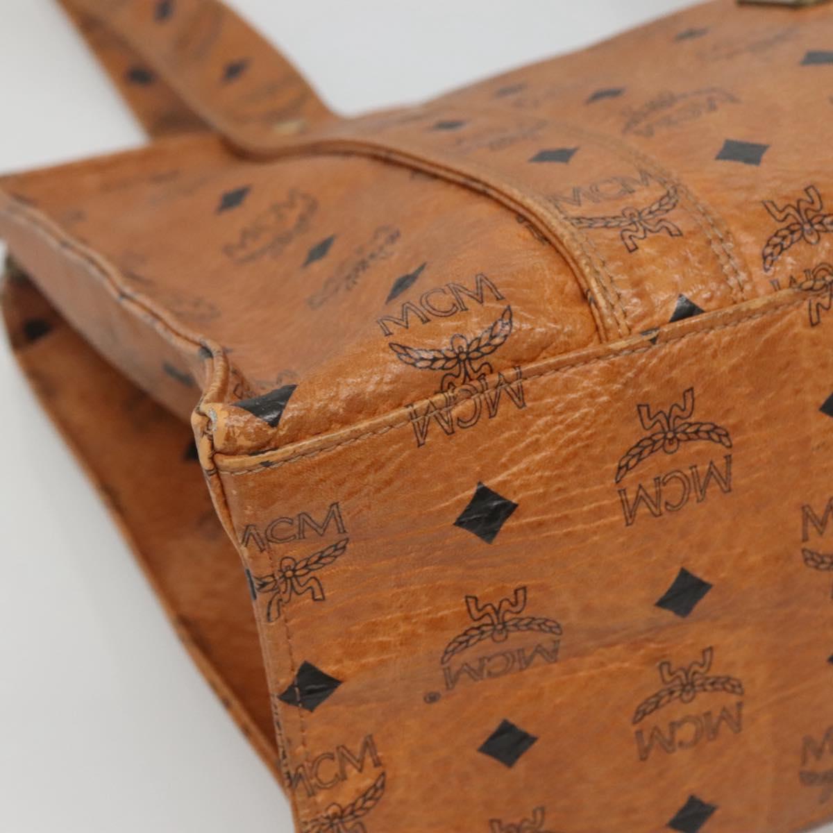 MCM Logogram Vicetos Shoulder Bag PVC Leather Brown Auth BA3979