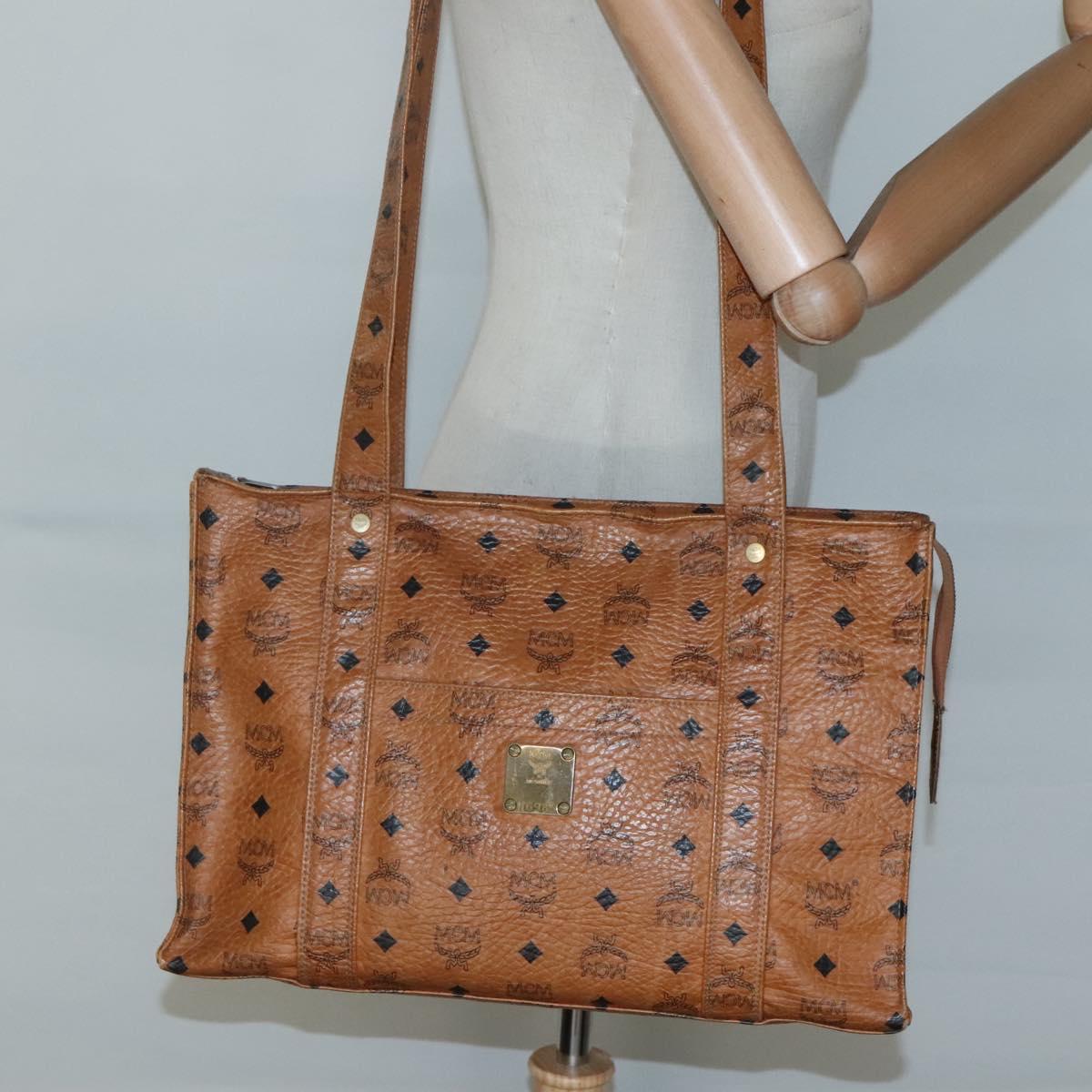 MCM Logogram Vicetos Shoulder Bag PVC Leather Brown Auth BA3979