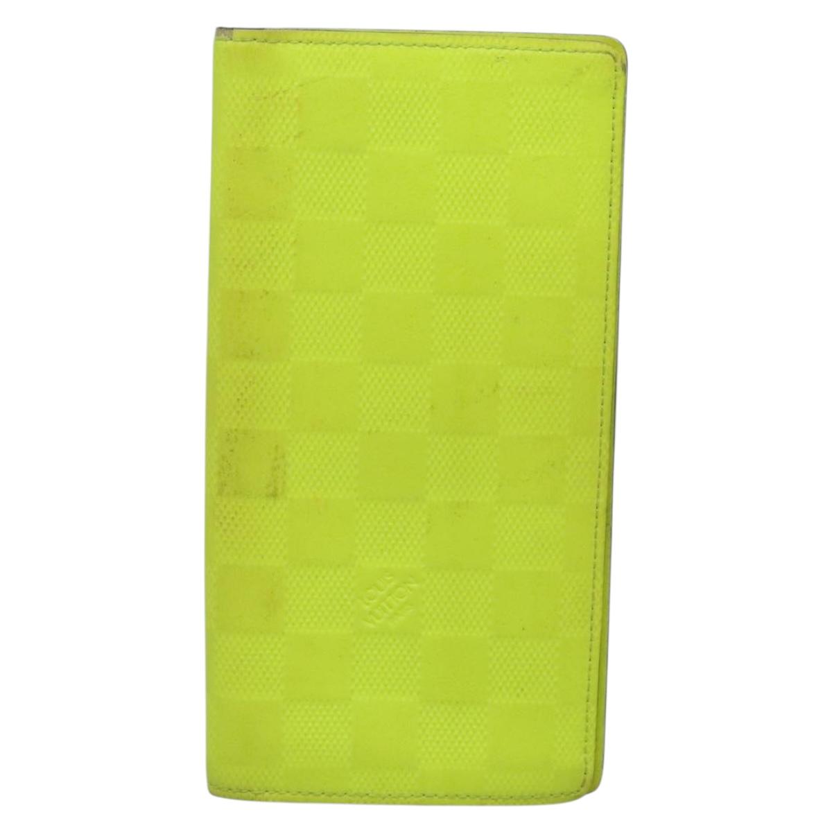 LOUIS VUITTON Damier Infini Brazza Portefeuille Wallet Green N62230 Auth BA4000