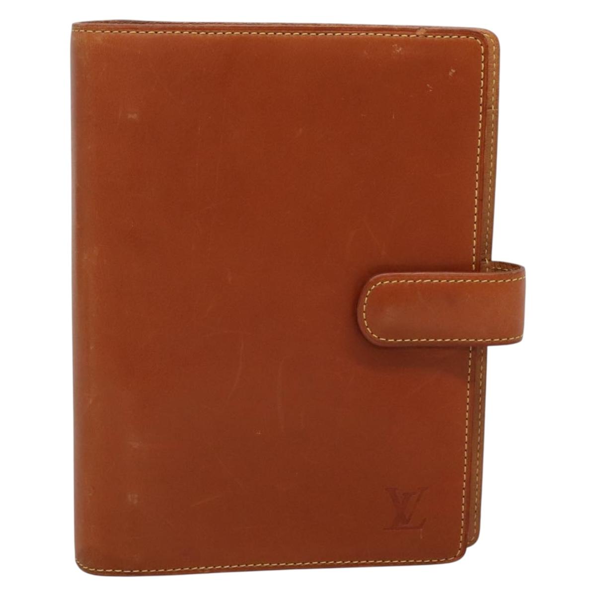 LOUIS VUITTON Nomad Agenda MM Day Planner Cover Brown R20473 LV Auth BA4001