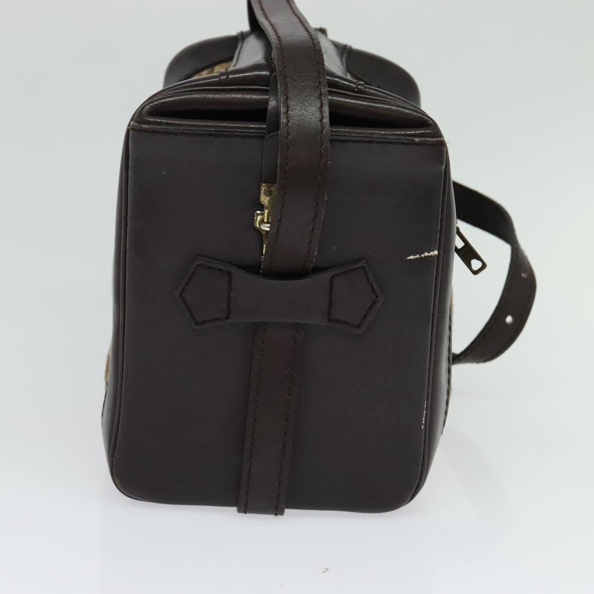 Christian Dior Trotter Canvas Shoulder Bag Brown Gold Auth BA4009