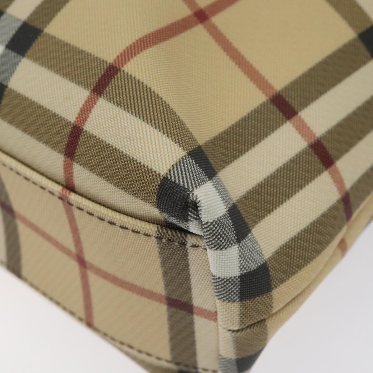 BURBERRY Nova Check Tote Bag PVC Leather Beige Brown Auth BA401