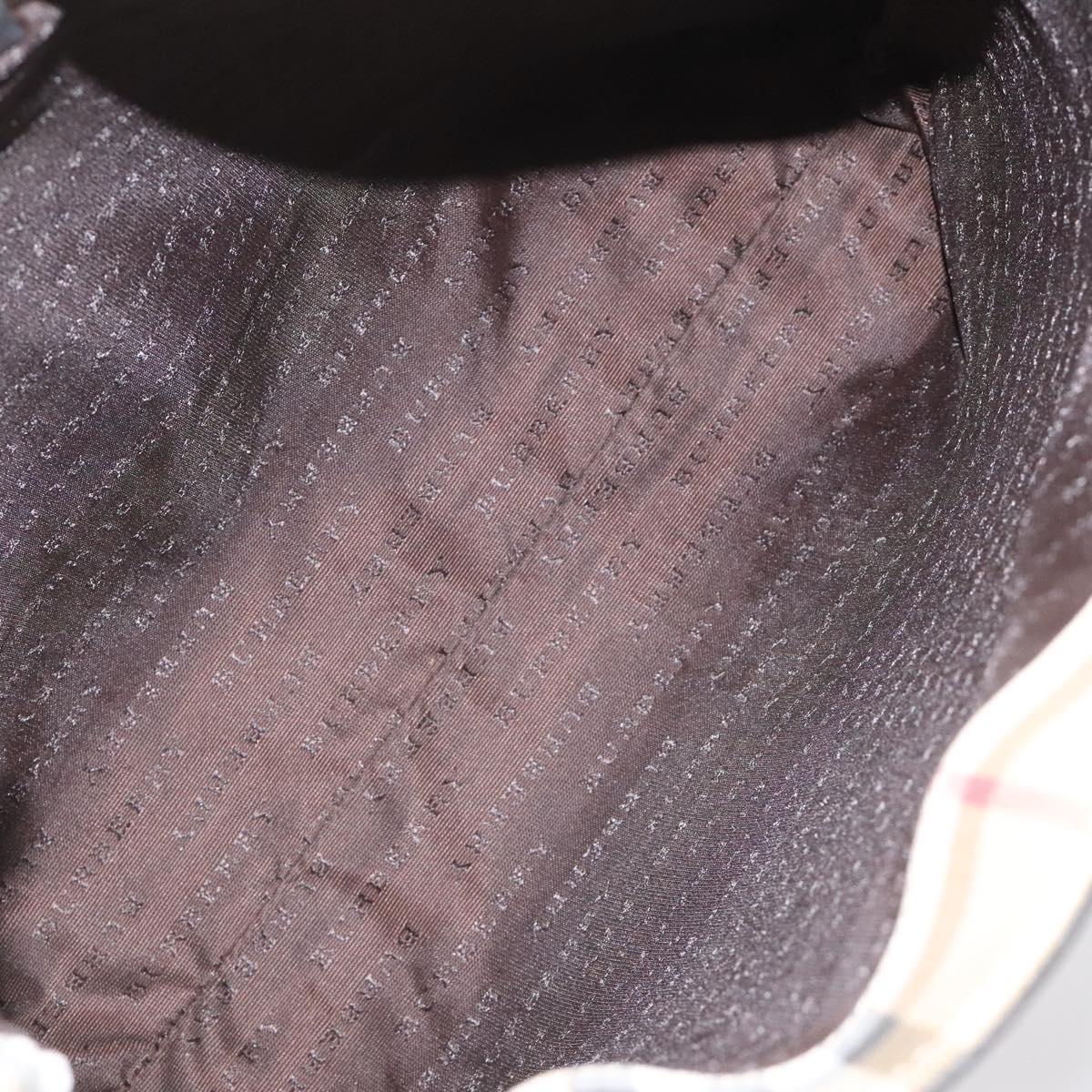 BURBERRY Nova Check Tote Bag PVC Leather Beige Brown Auth BA401