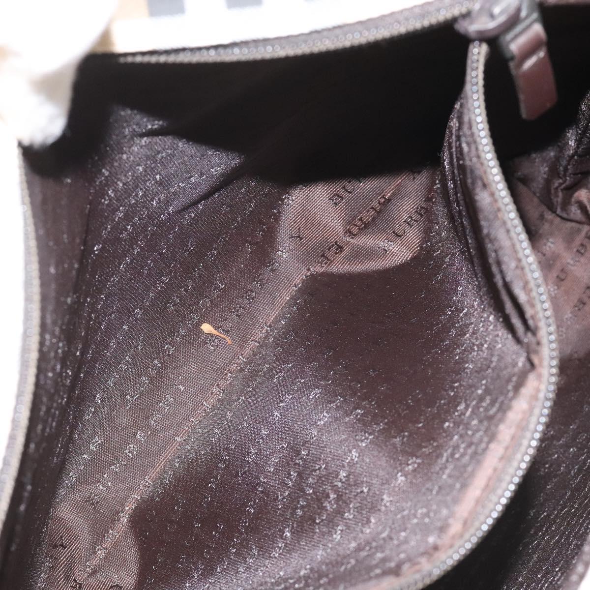 BURBERRY Nova Check Tote Bag PVC Leather Beige Brown Auth BA401