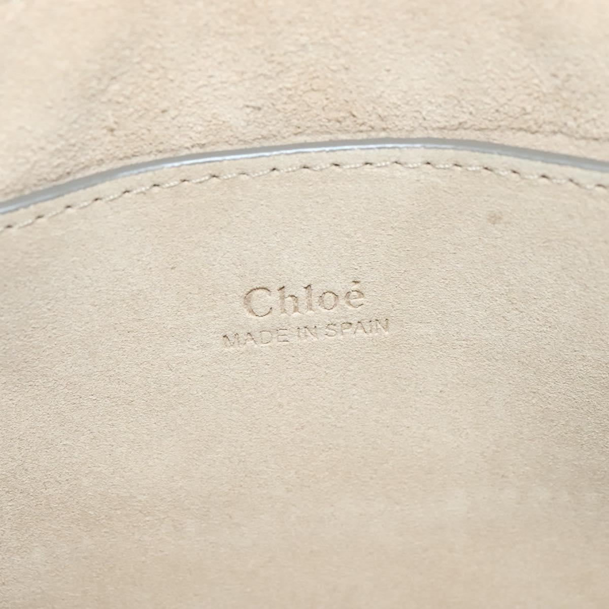 Chloe Fay Shoulder Bag Leather Greige Gold Auth BA4020