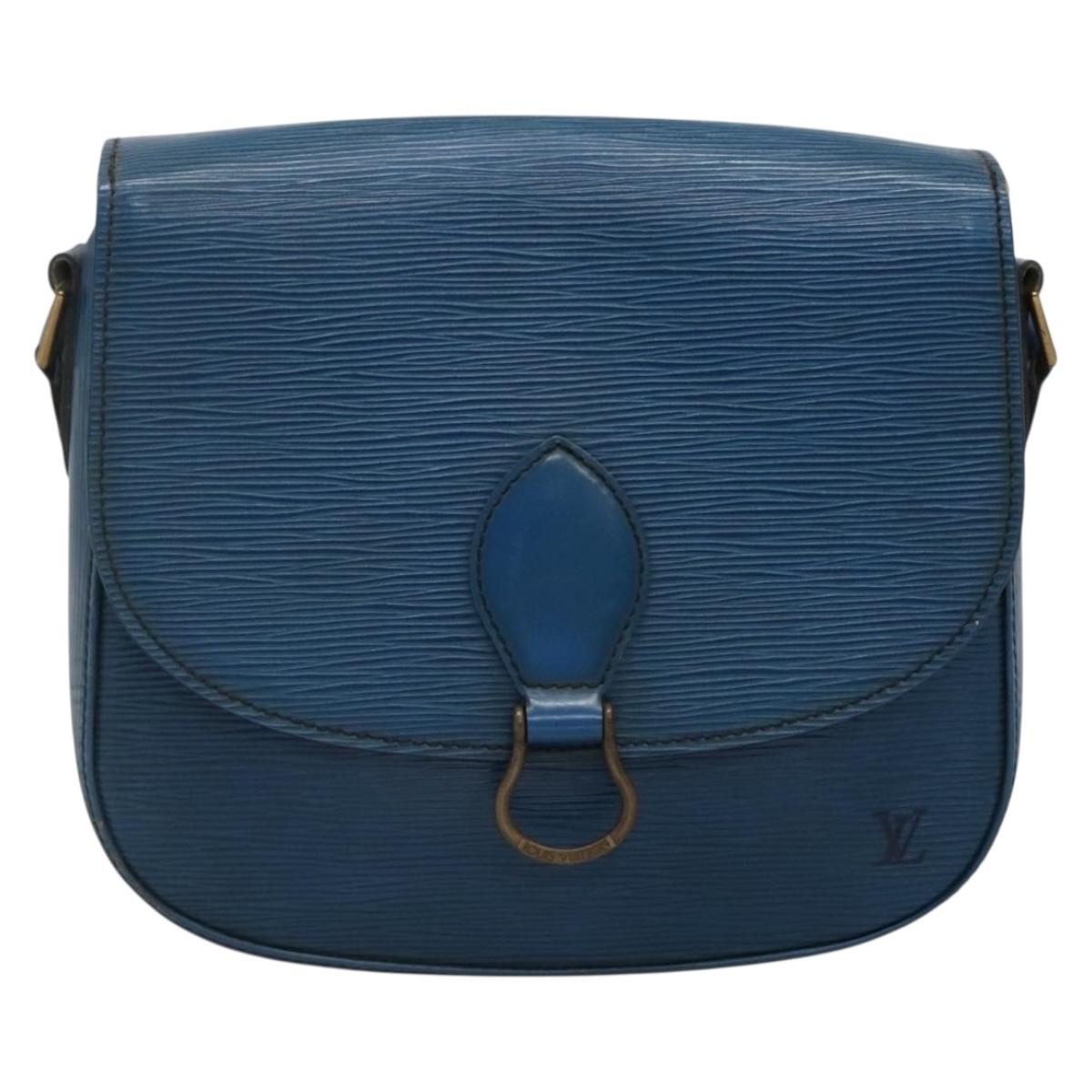 LOUIS VUITTON Epi Saint Cloud GM Shoulder Bag Toledo Blue M52195 LV Auth BA4032