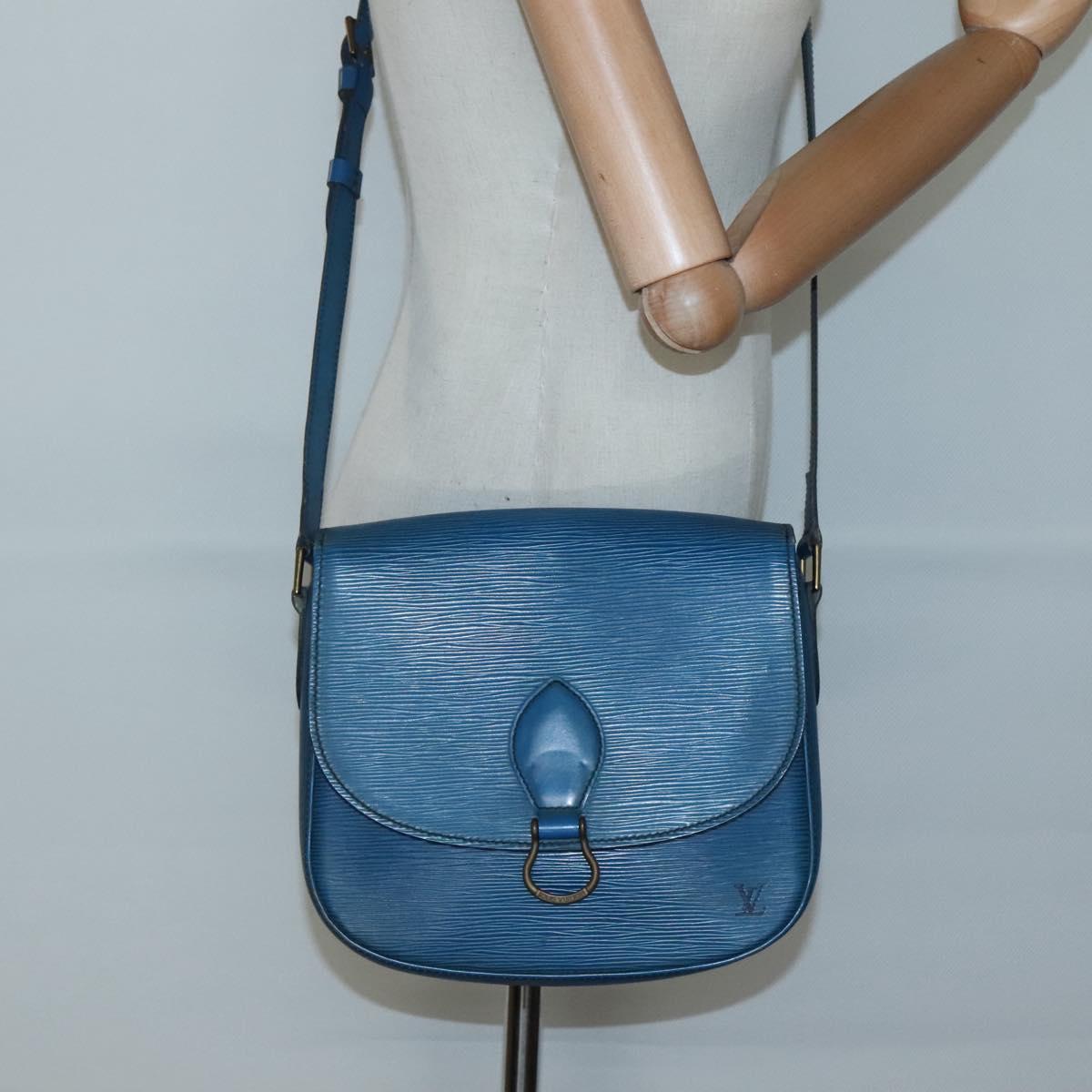 LOUIS VUITTON Epi Saint Cloud GM Shoulder Bag Toledo Blue M52195 LV Auth BA4032