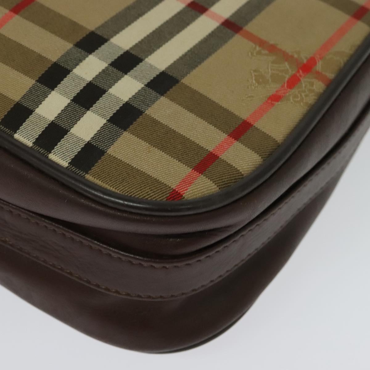 Burberrys Nova Check Shoulder Bag Canvas Beige Auth BA4043