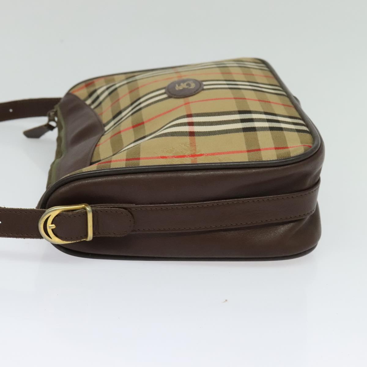Burberrys Nova Check Shoulder Bag Canvas Beige Auth BA4043