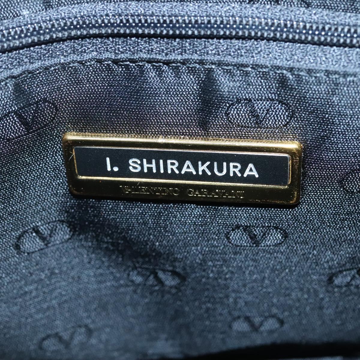 VALENTINO Shoulder Bag Leather Black Gold Auth BA4048