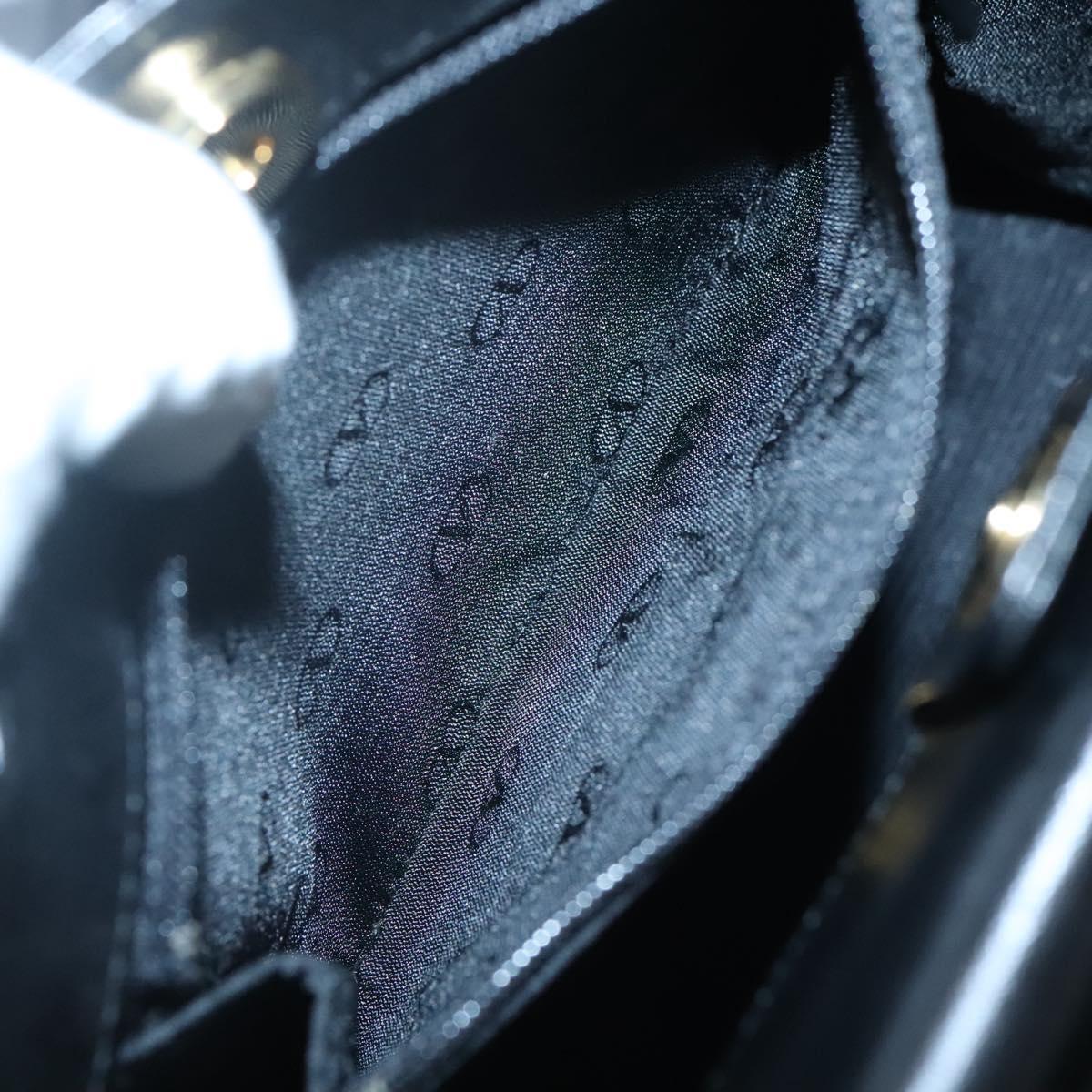 VALENTINO Shoulder Bag Leather Black Gold Auth BA4048