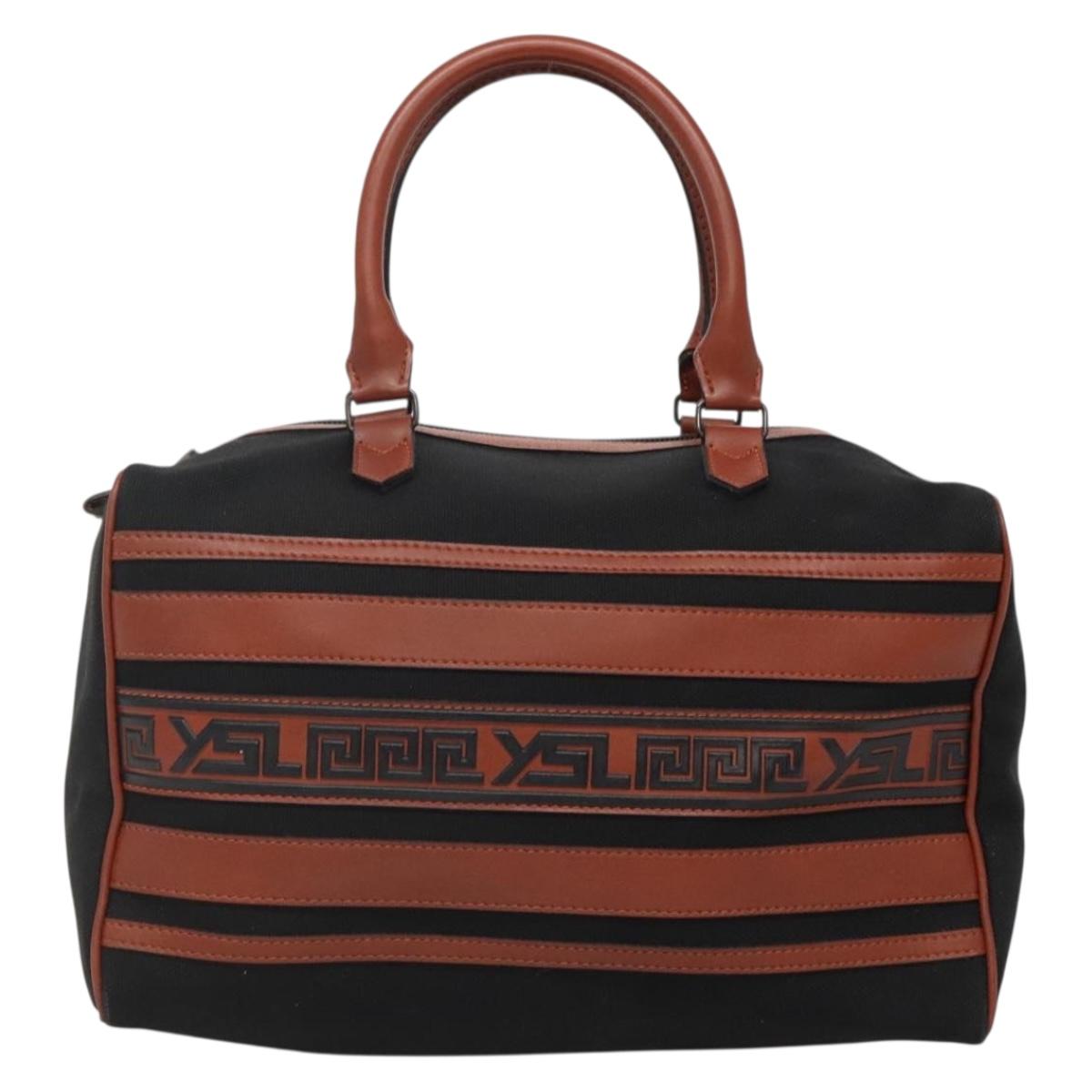 SAINT LAURENT Hand Bag Canvas Brown Auth BA4050