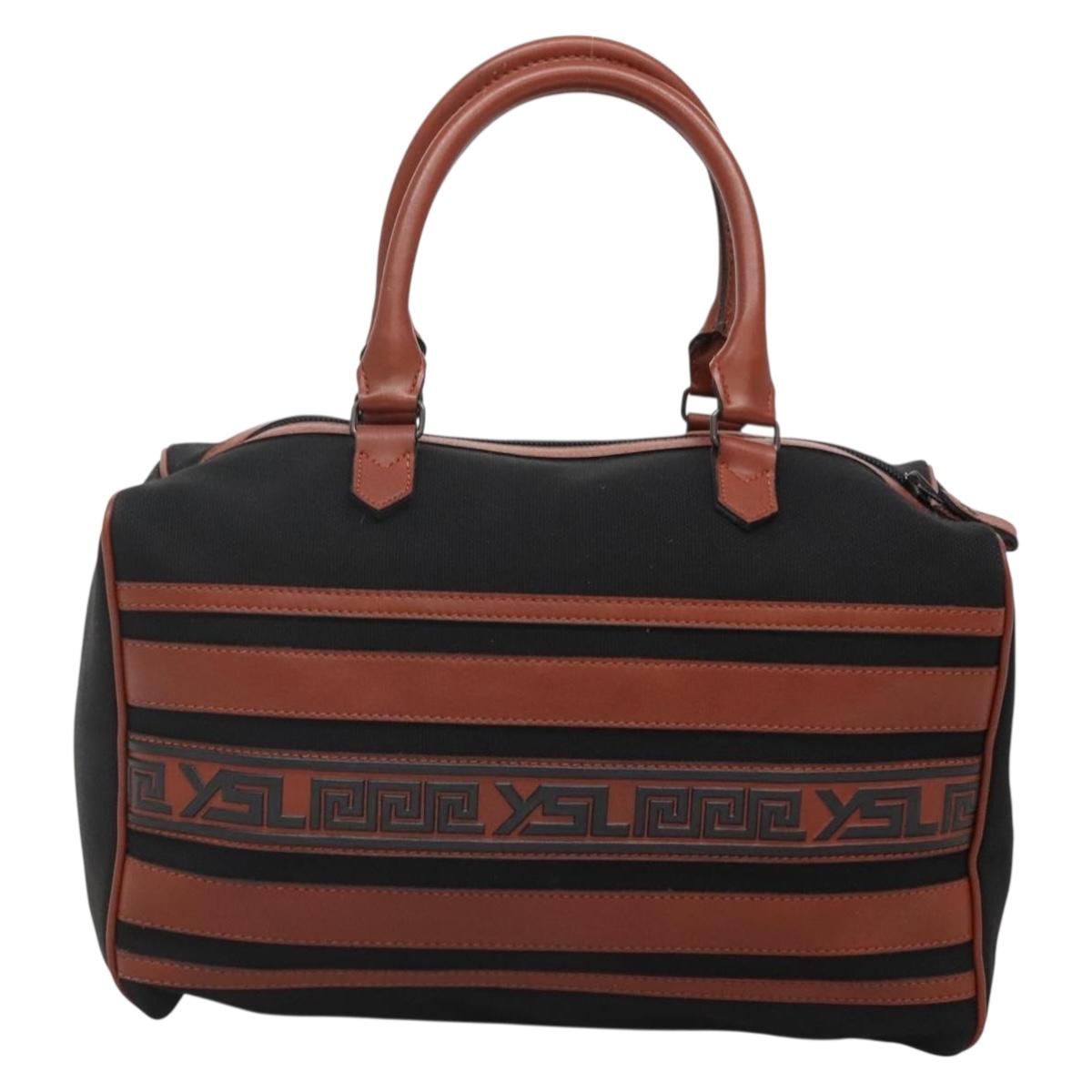 SAINT LAURENT Hand Bag Canvas Brown Auth BA4050