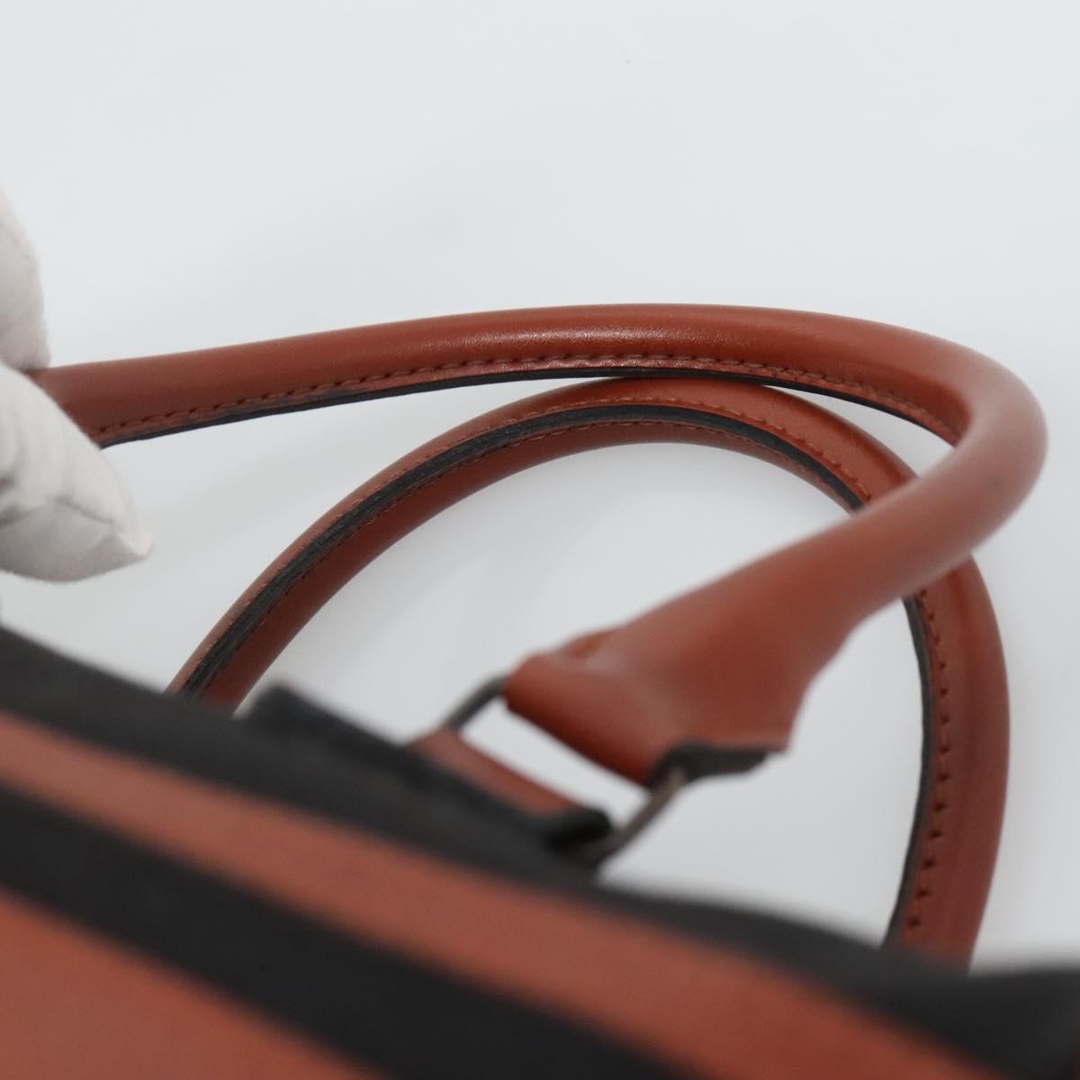 SAINT LAURENT Hand Bag Canvas Brown Auth BA4050