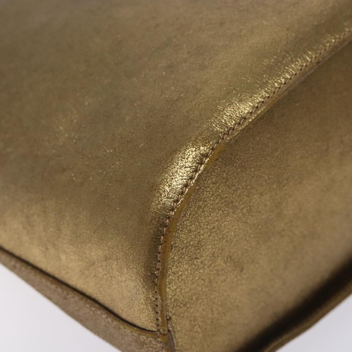 Salvatore Ferragamo Gancini Tote Bag Leather Gold Auth BA4052
