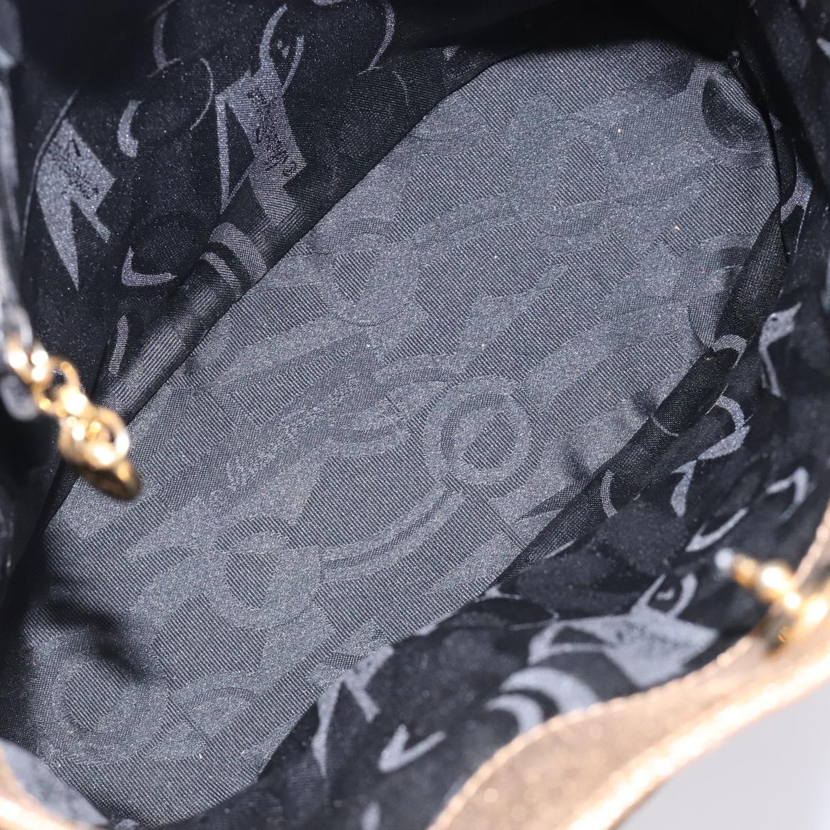 Salvatore Ferragamo Gancini Tote Bag Leather Gold Auth BA4052
