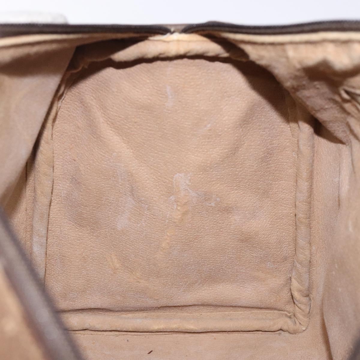 GUCCI GG Supreme Web Sherry Line Hand Bag PVC Beige Gold 39 02 007 Auth BA4056