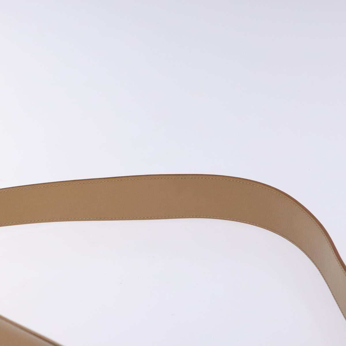 Salvatore Ferragamo Gancini Shoulder Bag Leather Beige Gold Auth BA4057