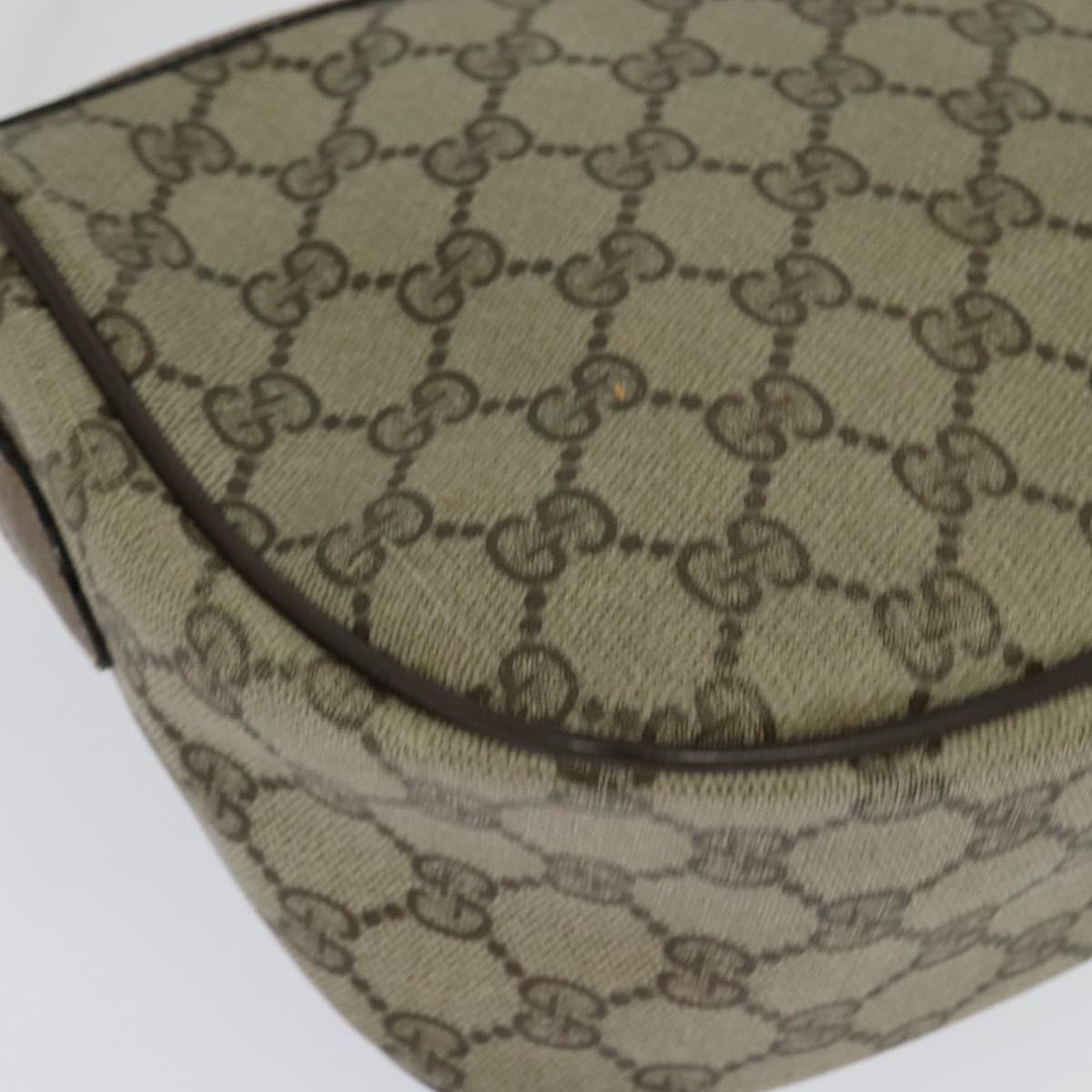 GUCCI GG Supreme Web Sherry Line Bag PVC Beige Gold 89 02 032 Auth BA4062