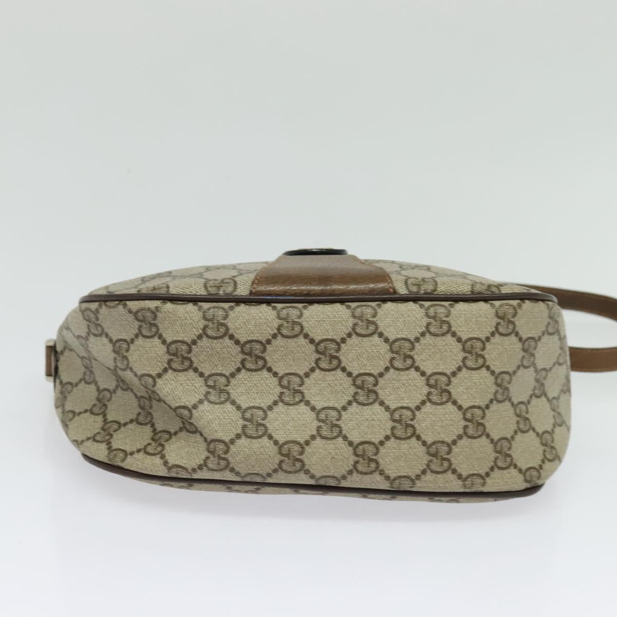 GUCCI GG Supreme Web Sherry Line Bag PVC Beige Gold 89 02 032 Auth BA4062