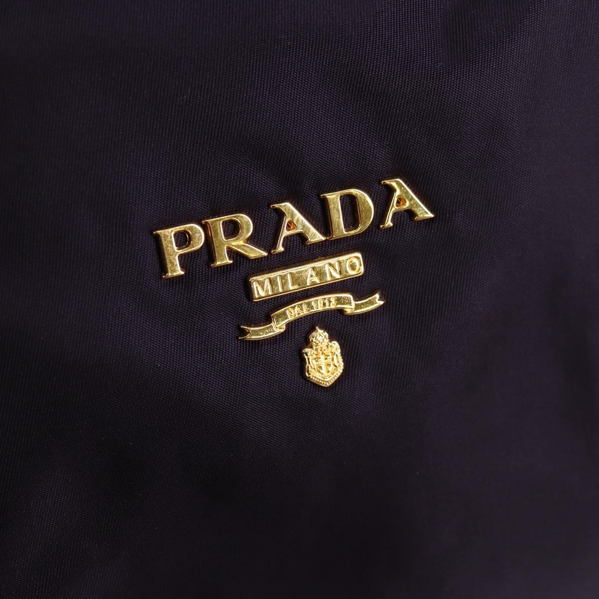 PRADA Shoulder Bag Nylon Purple Gold Auth BA4080V
